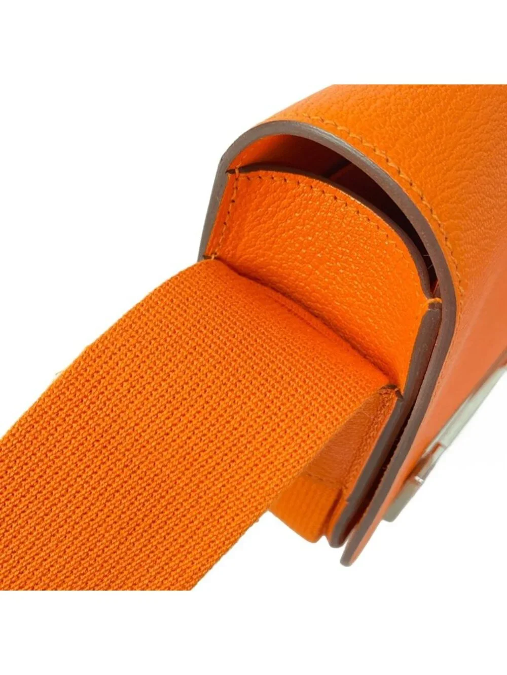 Hermes Shoulder Bag Geta Orange Minian Silver